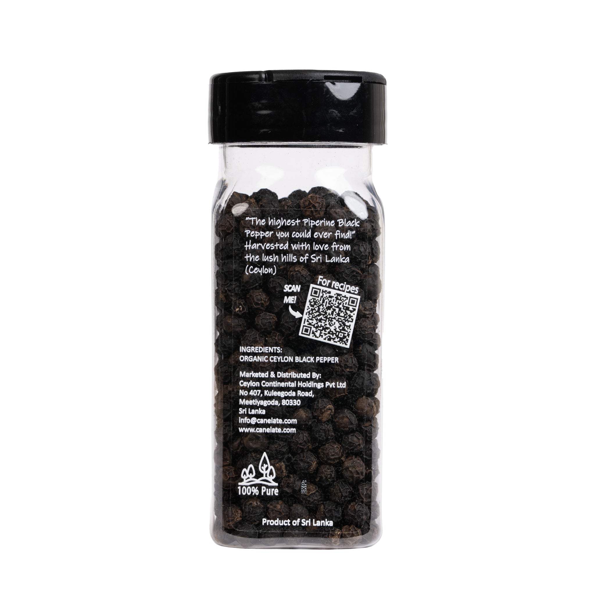 Organic Black Pepper Whole 50g (1.76oz)