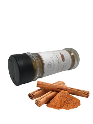 Organic Ceylon Cinnamon Powder in Glass Jar with Plastic Shaker/Sprinkle Bottle. | 1.41 oz